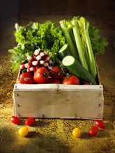 Box of mixed fresh vegetables