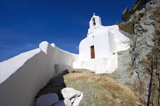 Hill-top Orthodox cave church above Naxos Thira