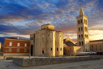 The pre-Romanesque Byzantine St Donat's Church and the Campanile bell tower of St Anastasia Cathedral