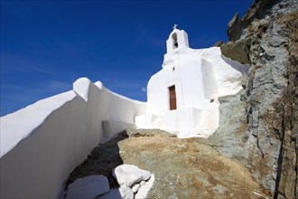 Hill top Orthodox cave church above Naxos Thira