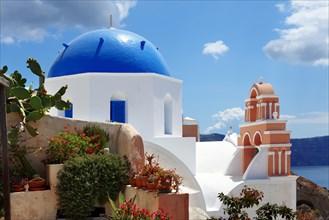 Blue domed Byzantine Orthodox church