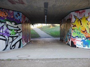 Graffiti on a pedestrian underpass