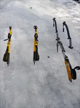 Equipment for ice climbers in Eistobel
