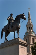 King George IV equestrian statue in front of St. Martin in the Fields Church