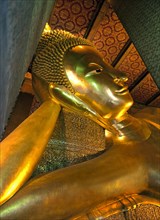 Head of the Reclining Buddha in Wat Pho