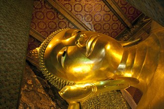 Head of the Reclining Buddha in Wat Pho