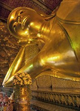 Head of the Reclining Buddha in Wat Pho