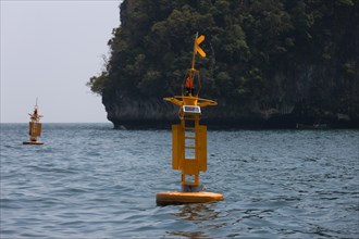 Yellow warning buoys from the tsunami early warning system