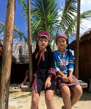 Miao children wearing traditional ethnic costumes