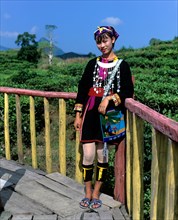 Miao girl wearing a traditional ethnic costume
