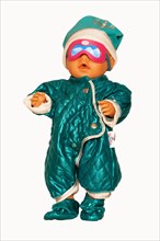 Baby Born doll with ski clothing