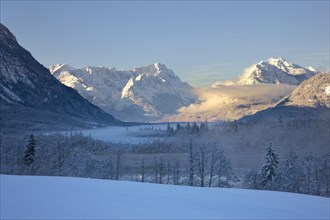 Winter landscape at Pfuehlmoos near Eschenlohe