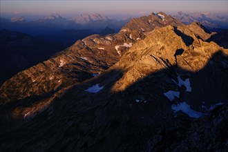 Mountain panorama in the morning light