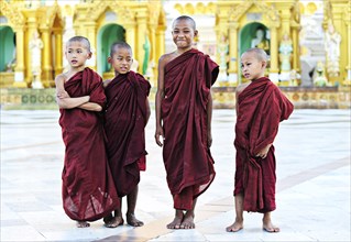 Buddhist novices in a monastery