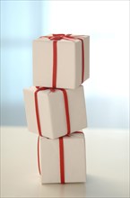 Stack of wrapped gifts