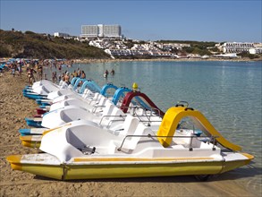 Pedal boats on the beach