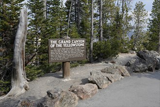 Sign at the Grand Canyon of the Yellowstone