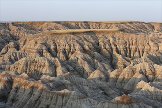 Sandstone strata in the Badlands