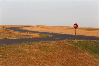 Stop sign on the prairie