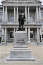 Statue of Daniel Webster in front of the State House
