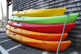Colourful kayaks in the port of Bristol