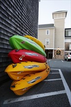 Colorful kayaks at the port of Bristol