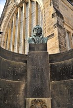 Luther monument with the inscription 'Ein feste Burg ist unser Gott'