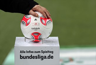 Ball for the match displayed before the start of the match between FC Kaiserslautern and Erzgebirge Aue