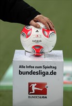 Ball for the match displayed before the start of the match between FC Kaiserslautern and Erzgebirge Aue