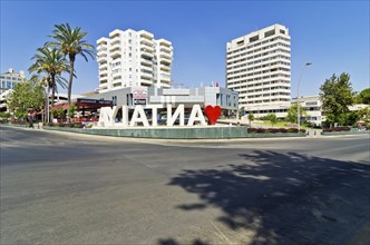 View of the town with the word 'Antalya'