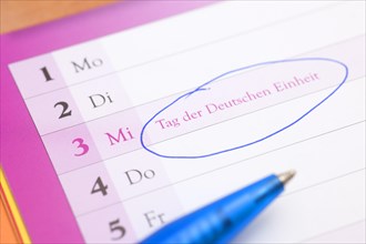 German appointment calendar