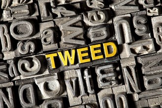 Old lead letters forming the word Tweed