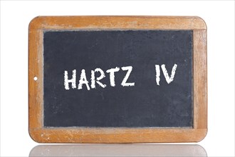 Old school blackboard with the term HARTZ IV