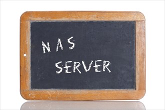 Old school blackboard with the term NAS SERVER