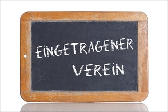 Old school blackboard with the term EINGETRAGENER VEREIN
