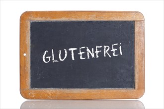 Old school blackboard with the term GLUTENFREI