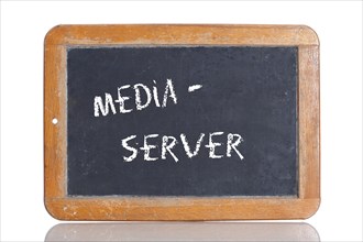 Old school blackboard with the term MEDIA SERVER