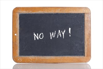 Old school blackboard with the term No way