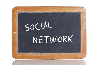 Old school blackboard with the term SOCIAL NETWORK