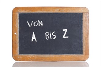 Old school blackboard with the term VON A BIS Z