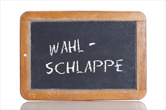 Old school blackboard with the term WAHLSCHLAPPE