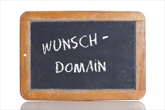 Old school blackboard with the term WUNSCHDOMAIN