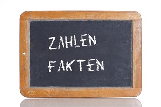 Old school blackboard with the term ZAHLEN FAKTEN
