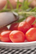 Plum tomatoes on a plate