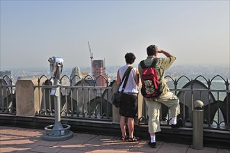 Tourists visiting the observation deck