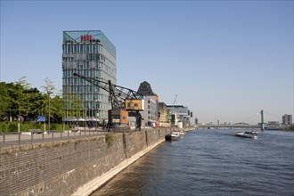Rheinau Harbour with the Crane Buildings of Cologne at the rear