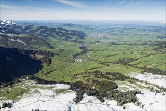 View of Appenzellerland region as seen from hoher Kasten mountain