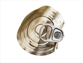 Lid and opening tab of a steel can