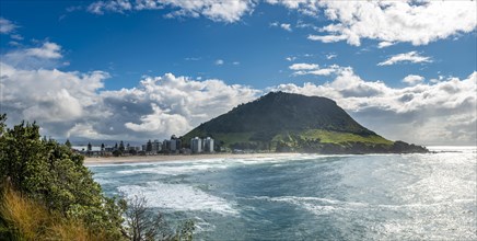 View to Mount Manganui with beach