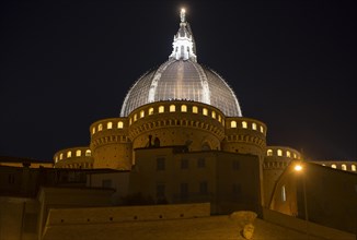 The Dome of the Holy House of Loreto by night